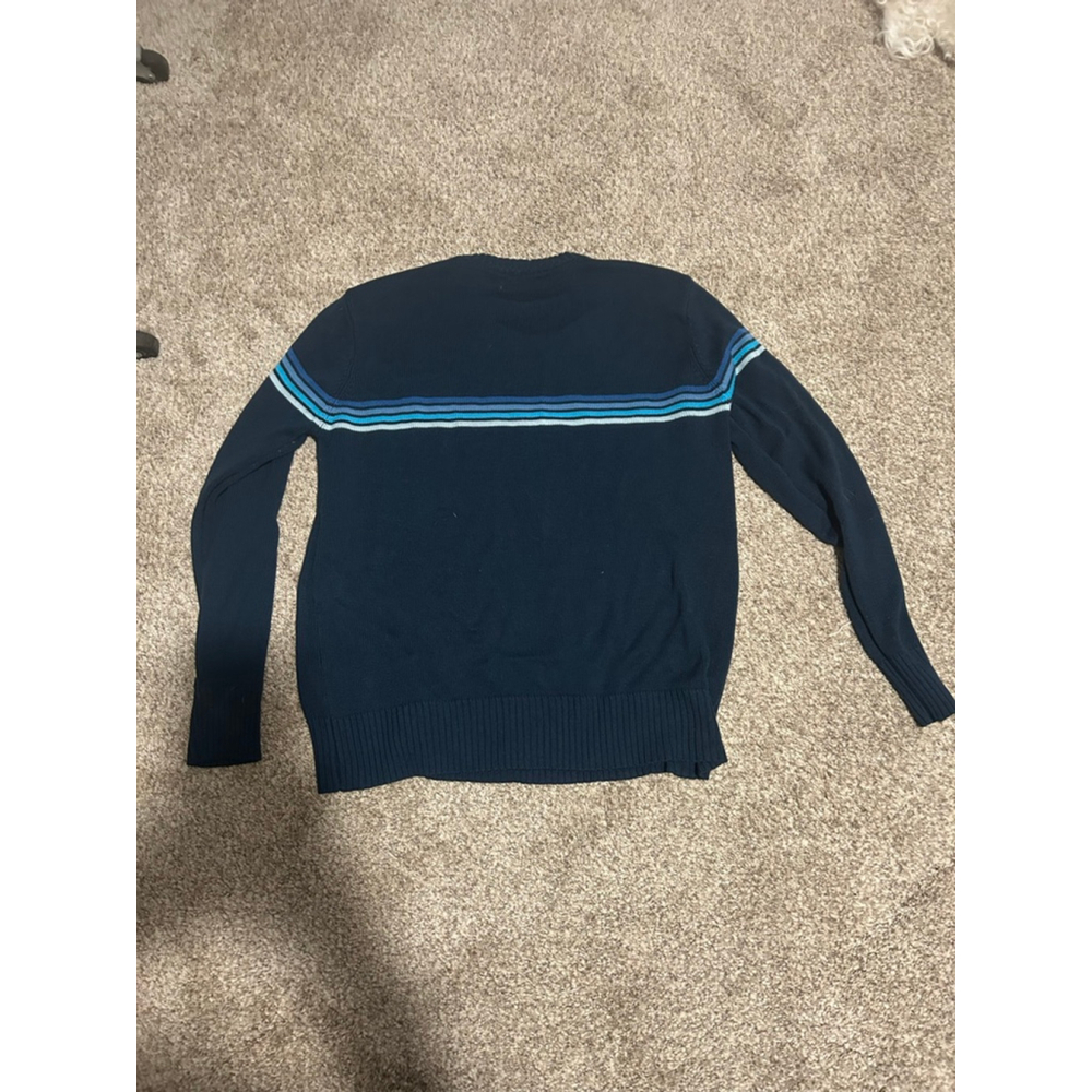 Men's Second Image Navy Blue Crewneck Sweater with Blue Stripes XL
162 - Picture 4 of 6